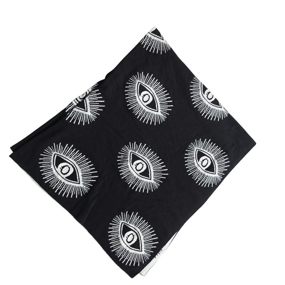Cynthia Rowley Other - Cynthia Rowley Curious New York Evil Eye Reversible Cotton Knit Throw Blanket